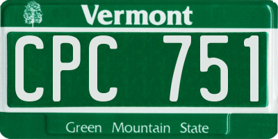 VT license plate CPC751