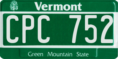 VT license plate CPC752