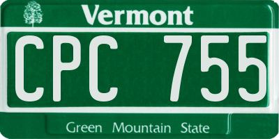 VT license plate CPC755