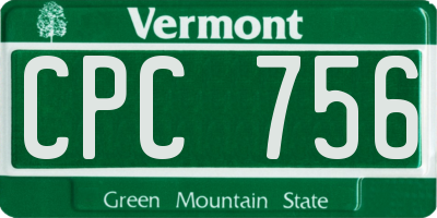 VT license plate CPC756