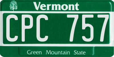 VT license plate CPC757
