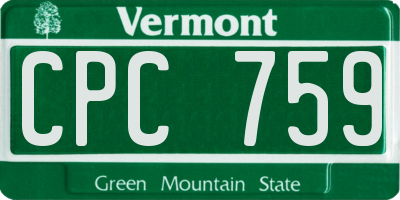 VT license plate CPC759