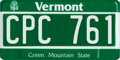 VT license plate CPC761
