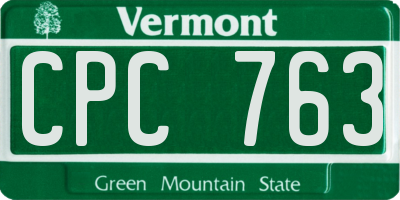 VT license plate CPC763