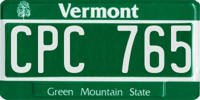 VT license plate CPC765