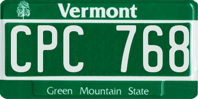 VT license plate CPC768