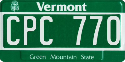 VT license plate CPC770