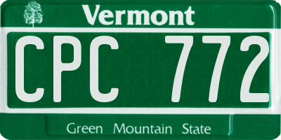 VT license plate CPC772