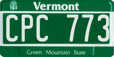 VT license plate CPC773