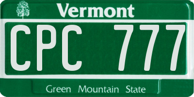 VT license plate CPC777