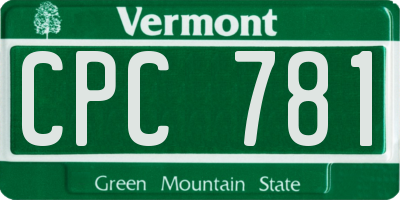 VT license plate CPC781