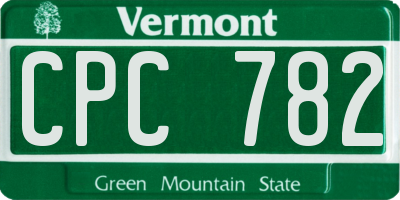 VT license plate CPC782
