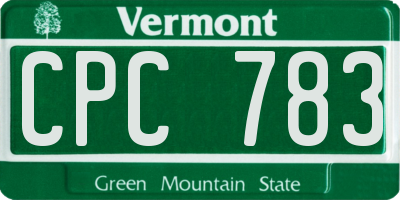 VT license plate CPC783