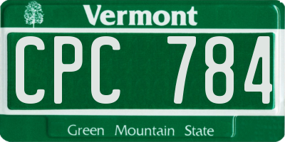 VT license plate CPC784