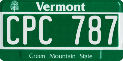 VT license plate CPC787
