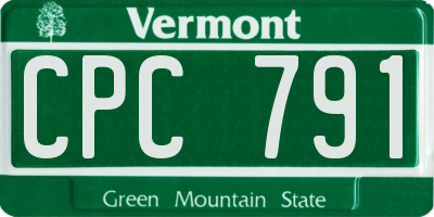 VT license plate CPC791