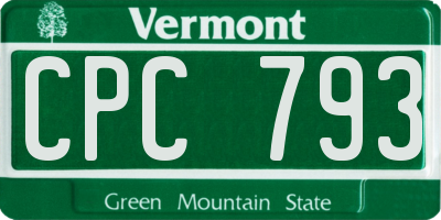 VT license plate CPC793