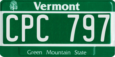 VT license plate CPC797