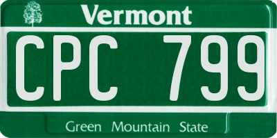 VT license plate CPC799
