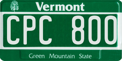 VT license plate CPC800
