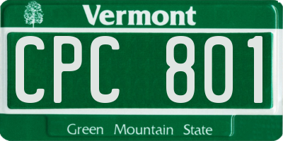 VT license plate CPC801