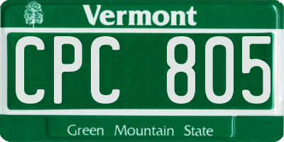 VT license plate CPC805