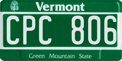 VT license plate CPC806