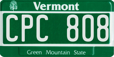 VT license plate CPC808