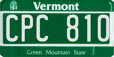 VT license plate CPC810