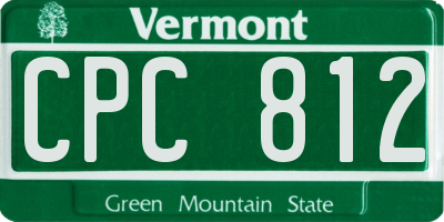 VT license plate CPC812