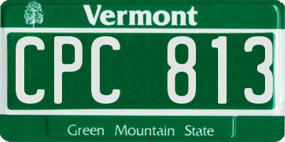 VT license plate CPC813