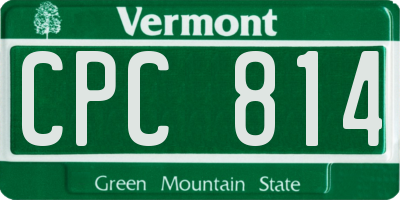 VT license plate CPC814