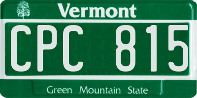 VT license plate CPC815