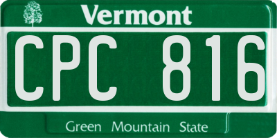 VT license plate CPC816