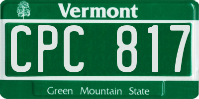 VT license plate CPC817