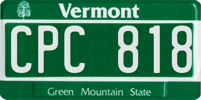 VT license plate CPC818