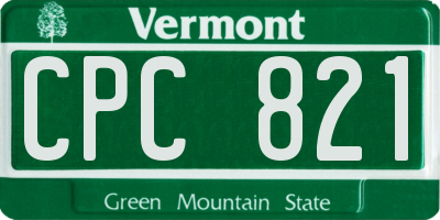 VT license plate CPC821