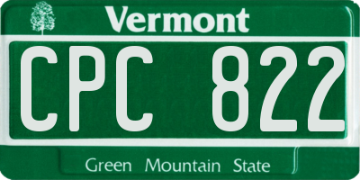 VT license plate CPC822