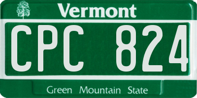 VT license plate CPC824