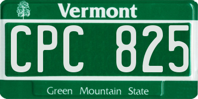 VT license plate CPC825
