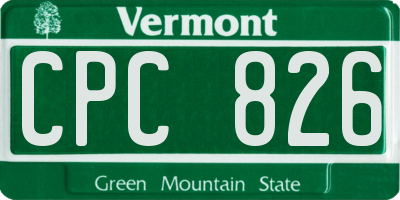 VT license plate CPC826