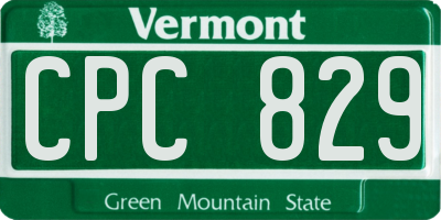 VT license plate CPC829