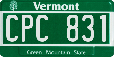 VT license plate CPC831