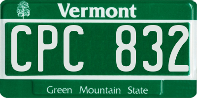 VT license plate CPC832