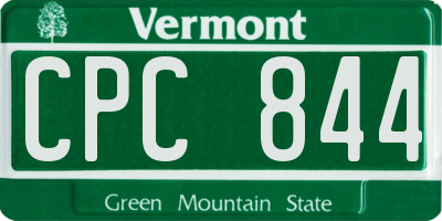 VT license plate CPC844