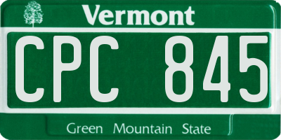 VT license plate CPC845