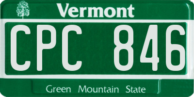 VT license plate CPC846
