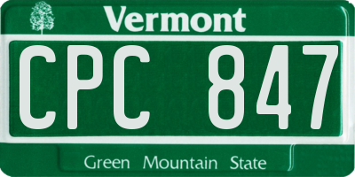 VT license plate CPC847
