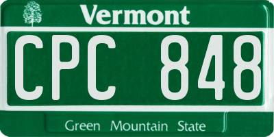 VT license plate CPC848