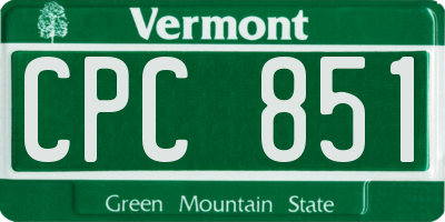 VT license plate CPC851
